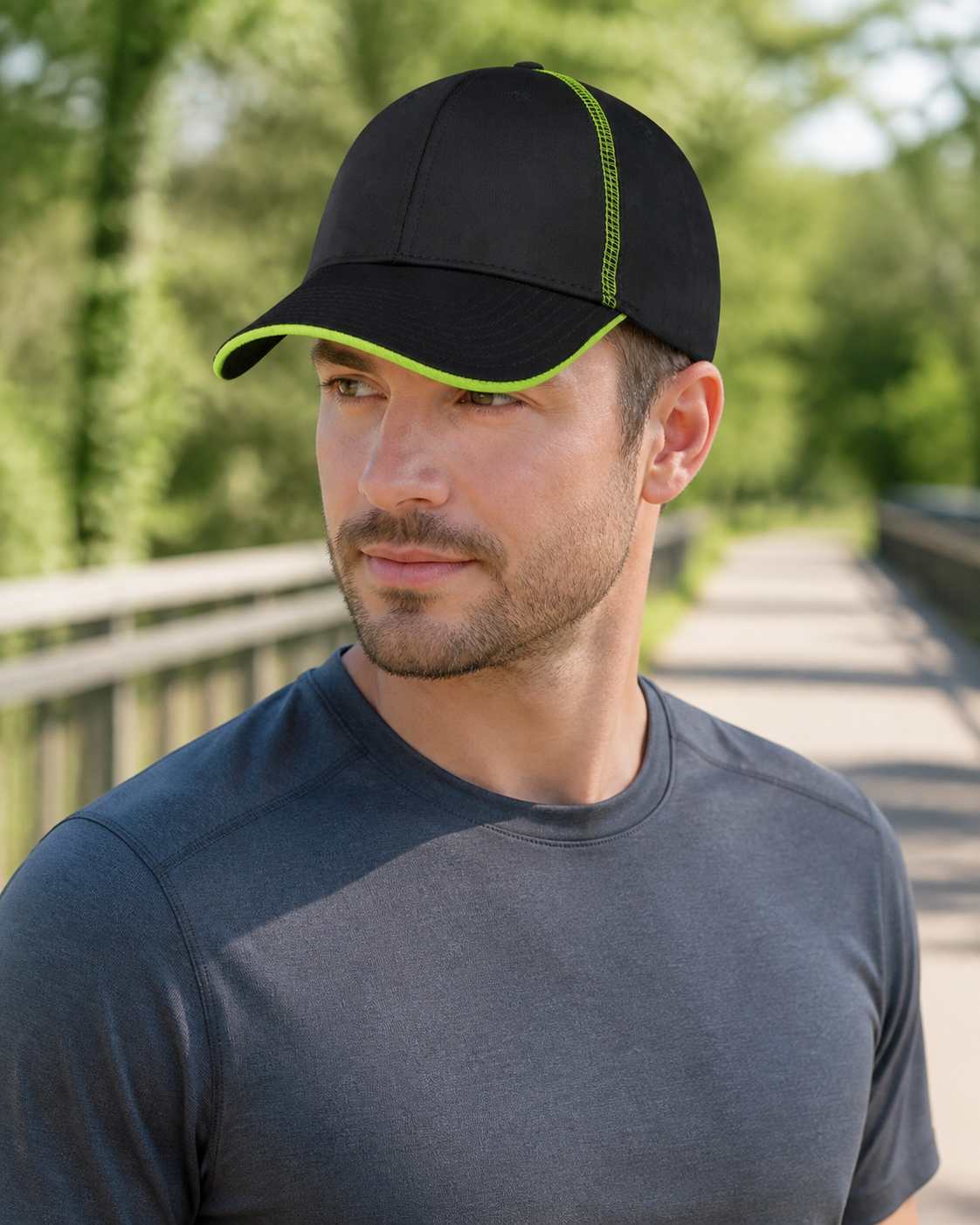 Contrast-Stitch Structured Cap lifestyle