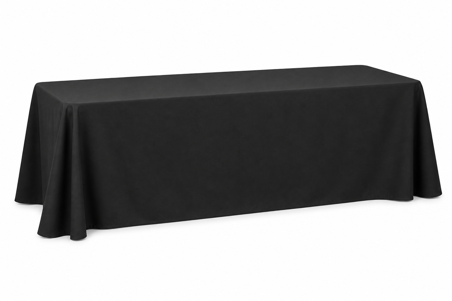 Open-Back 8 ft Table Cover with Three-Side Drape