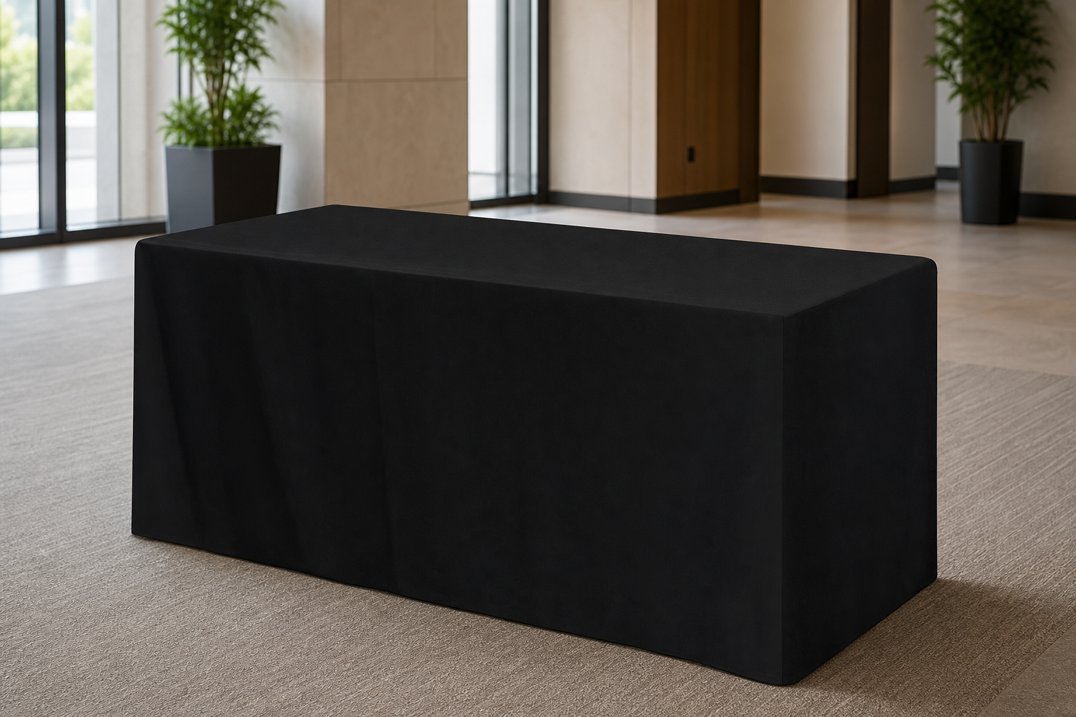 Fitted Open-Back Cover for Standard 6 ft Tables lifestyle